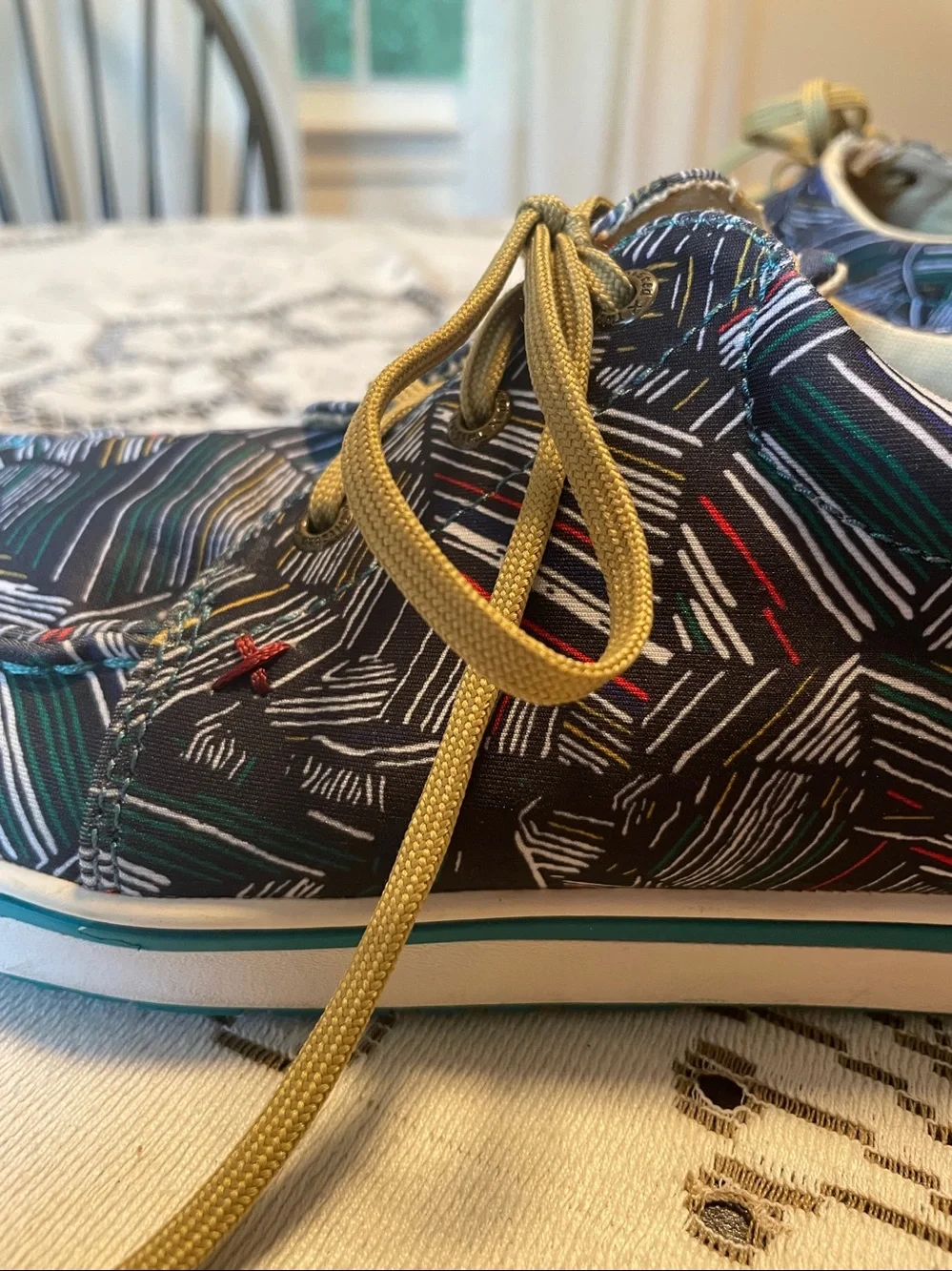 Twisted X Hooey Loper Multicolor Abstract Boat Shoes Extra Long Laces